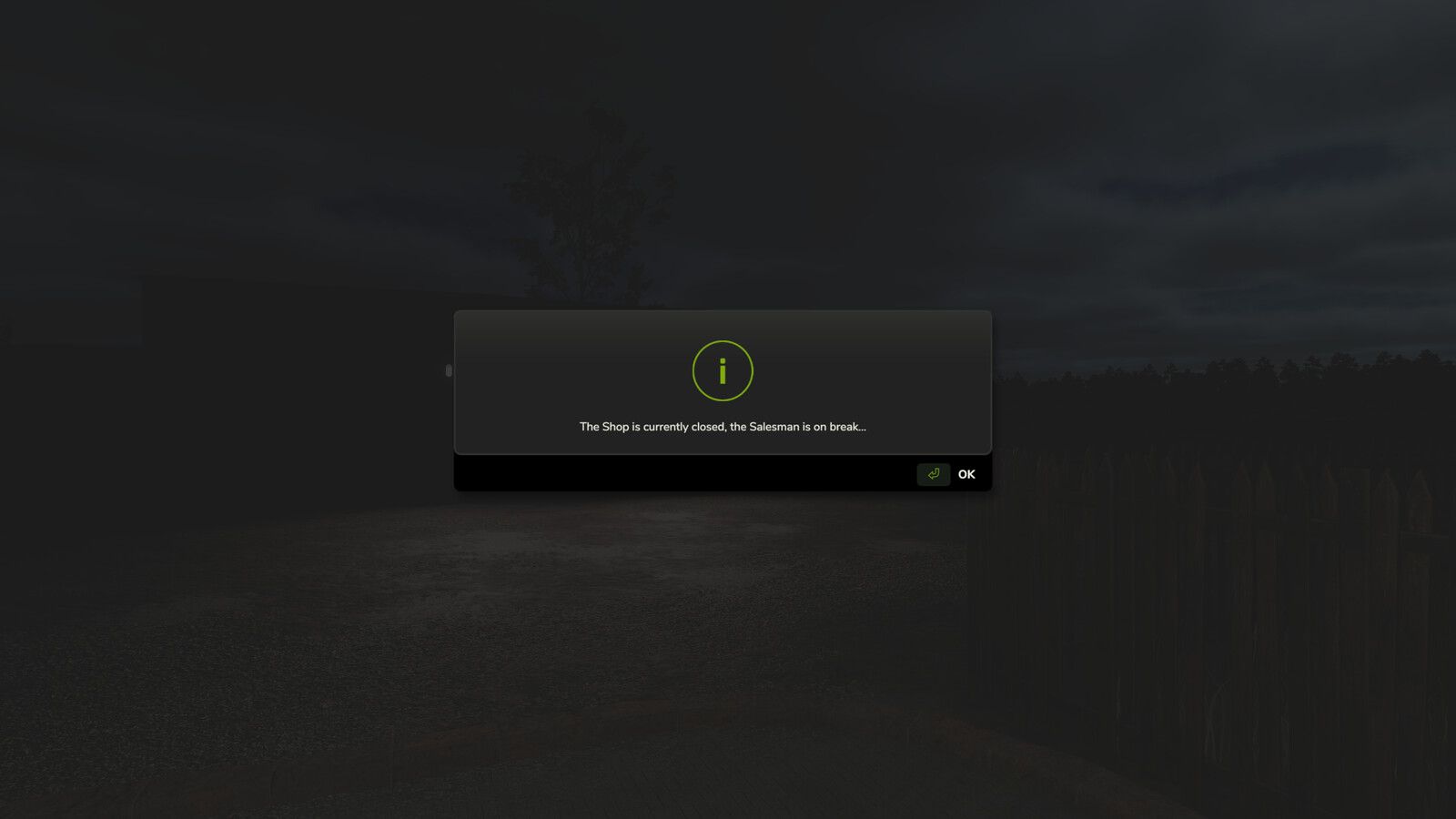 Shop geschlossen Meldung