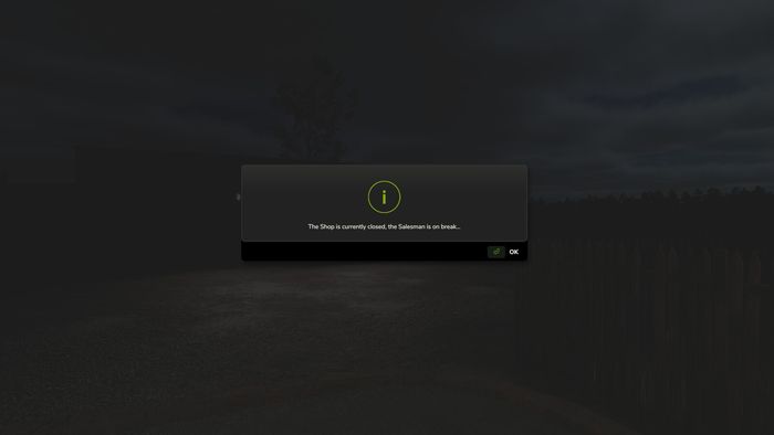 Shop geschlossen Meldung