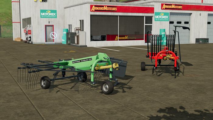 Der Deutz-Fahr SwatMaster 3721 und die Vicon Andex 373 Variante beim Farming Simulator Händler