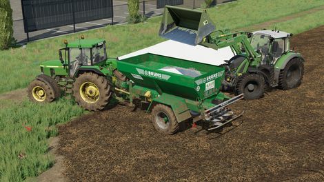 Bressel Und Lade L67 Hochkippschaufel mit Gebrauchsspuren beim Kalk Laden