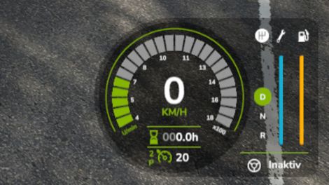 Extended Cruise Control - Tachoansicht: Geschwindigkeitsspeicher 2 aktiv